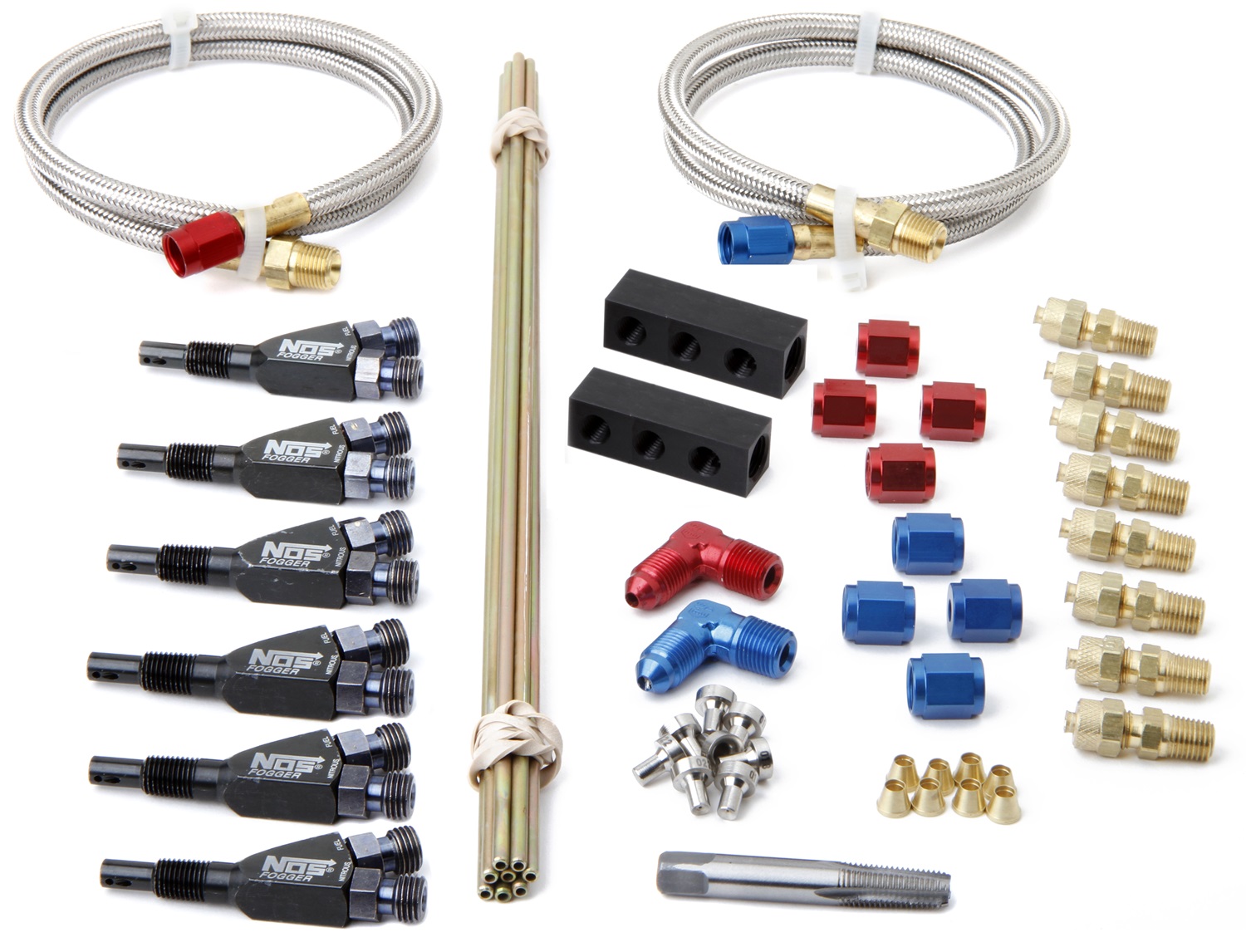 Nitrous Oxide Plumbing Kit, NOS Plumb Kits, PLUMB KIT-6CYL. W/FOGGERS